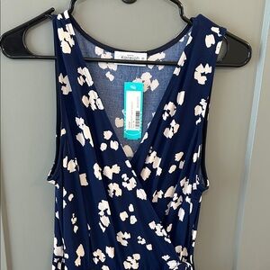 Kaileigh Delaney Knit Cropped jumpsuit Navy and White Stitch Fix Size Medium